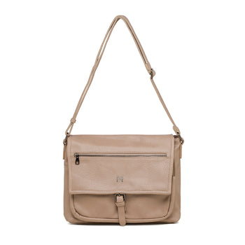 Borsa a tracolla taupe da donna con zip frontale Lora Ferres, Borse e accessori Donna, SKU b513000971, Immagine 0